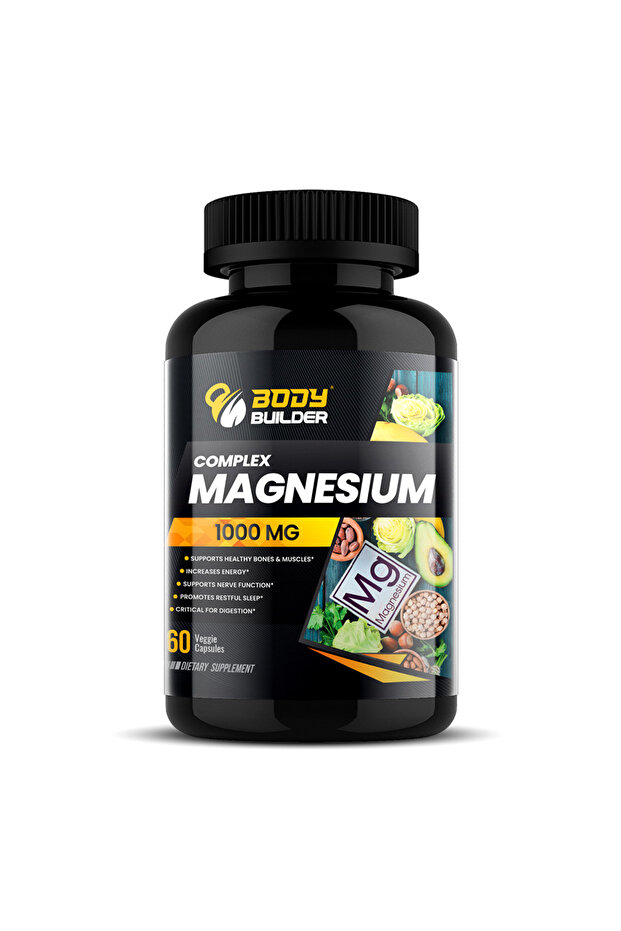 Magnesium, 60 Veggie Capsules, 1000 Mg, Increases Energy, Promotes Restful Sleep.