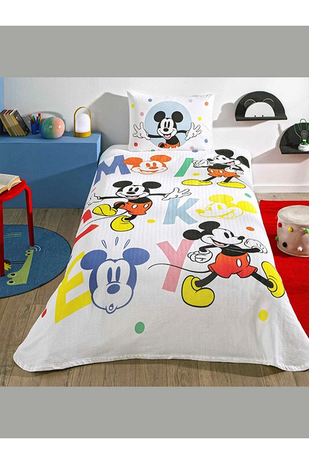 Lisanslı Pike Takımı Mickey Mouse Happy Tek Kişilik - 1