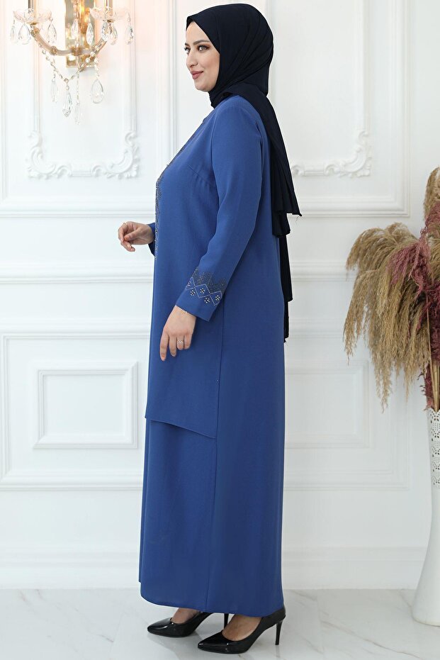 Hatun Abiye Elbise İndigo - 3