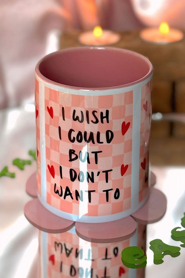 I WISH I COULD BUT I DON'T WANT TO İçi ve Kulbu Pembe Kupa - 1