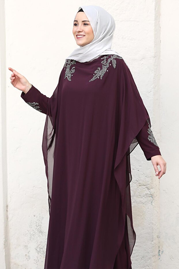 Beste Abiye Elbise Mürdüm - 3