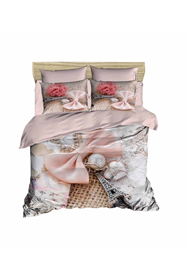 Valentine's Day Bow Paris 3-D Digital Double Duvet Cover Set