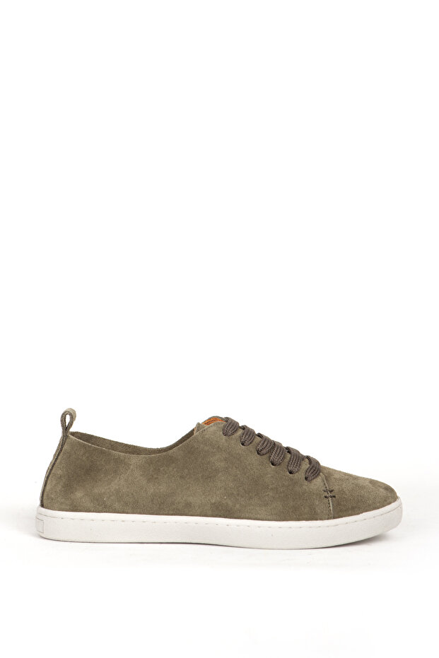 Women's Lace-Up Comfortable Sole Casual Shoes Real Leather 212701 Khaki