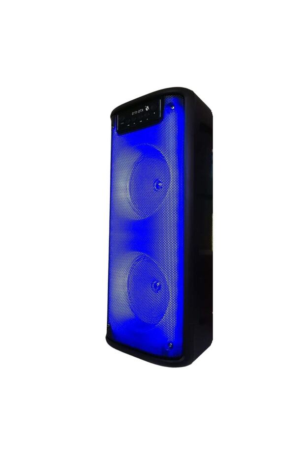 Mikrofonlu Bluetooth Hoparlör Toplantı Parti Eğlence Led Işıklı Sd Kart Fm Usb Girişli Speaker - 4