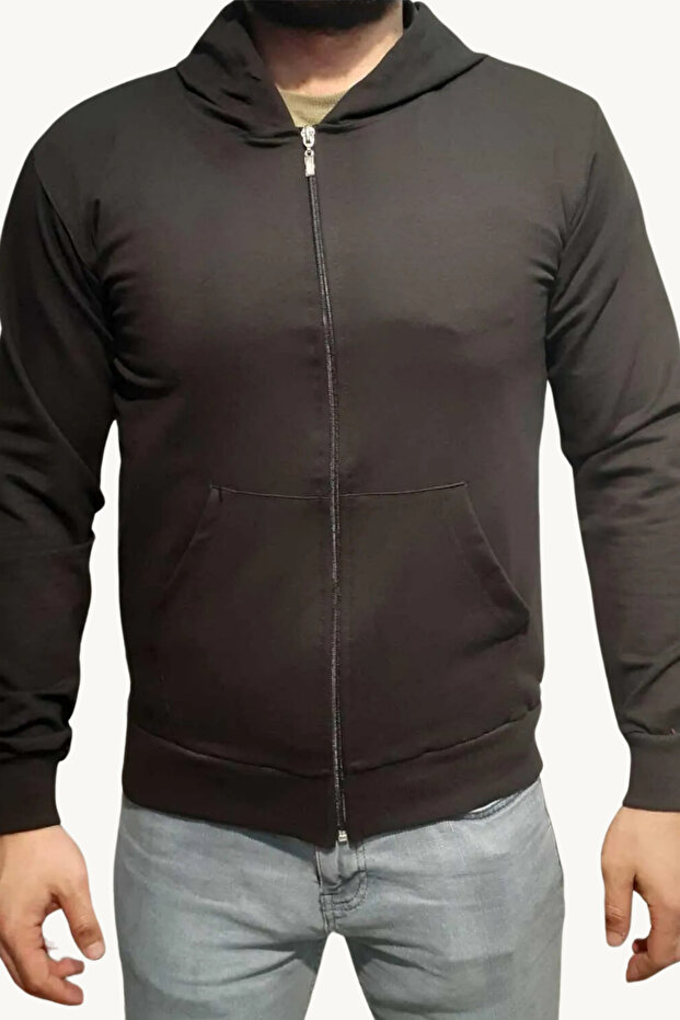 Men's Seasonal Interlock Two Thread Plain Unprinted Zip-Up Cardigan
