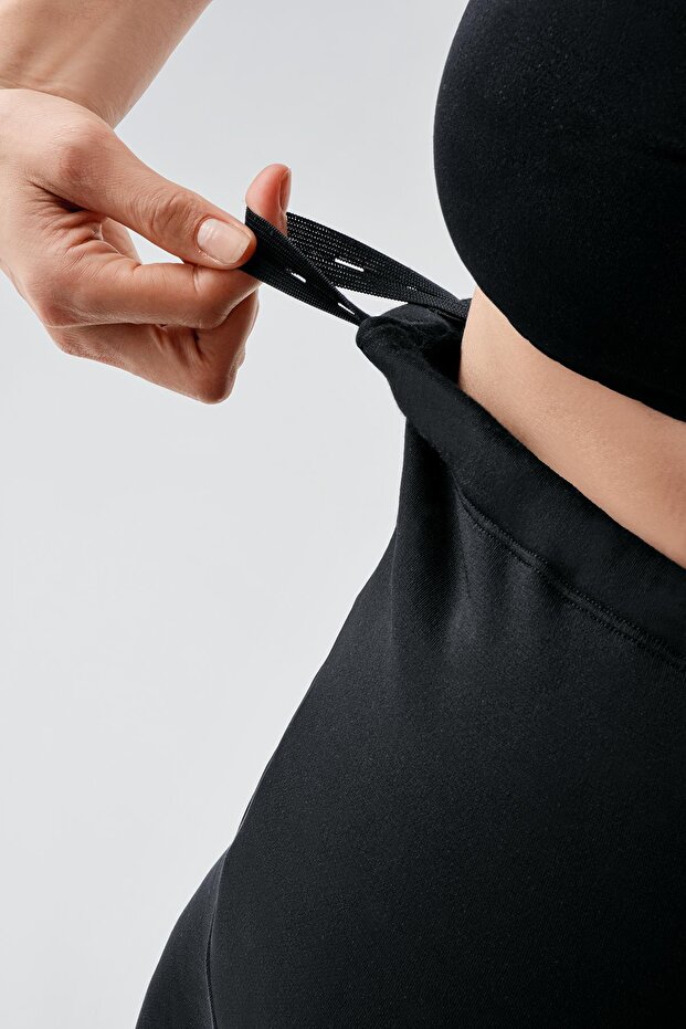 Extra vastag és rugalmas téli termál kismama leggings - belül plüss és állítható derék - 5