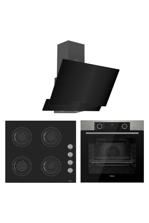 Fryart Cs Serisi Inox-Siyah Ankastre Cam Set D063 + CS205 + XE63MI - 1
