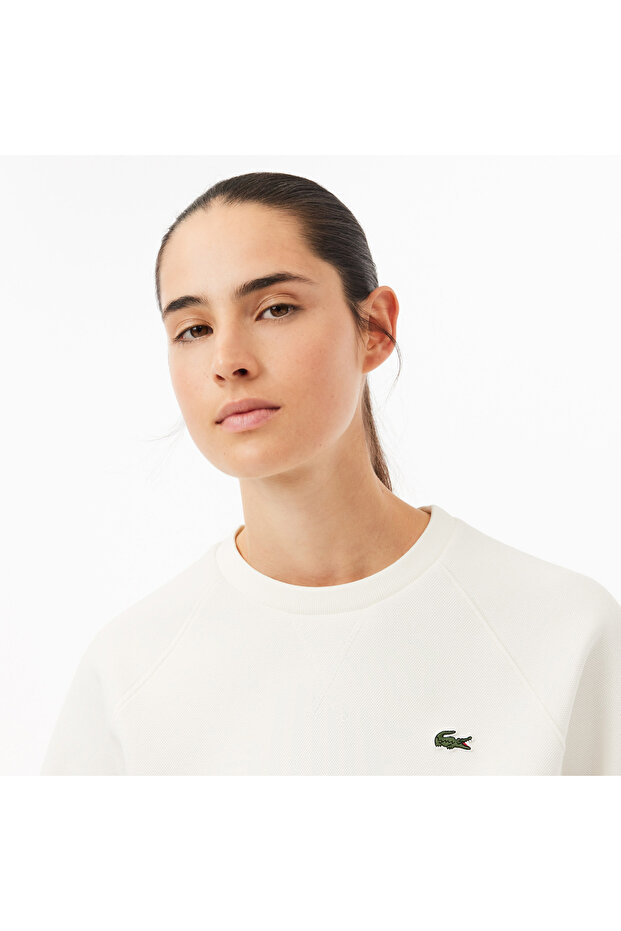 Kadın Regular Fit Bisiklet Yaka Beyaz Sweatshirt - 2