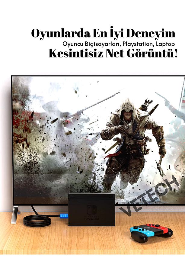 4K HDMI Kablosu HDTV 2.0V 1.5Mt. Oyuncu Bilgisayarı, Playstation, XBoX, Notebook İçin - 2