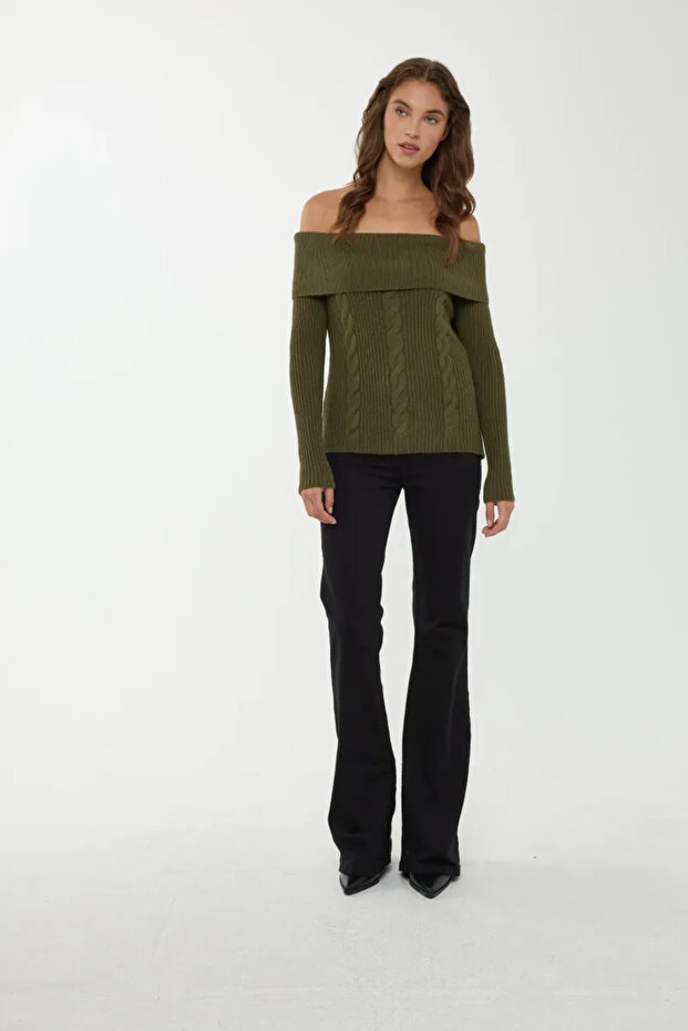 Omuz Sıyrık Örgü Kazak - 2