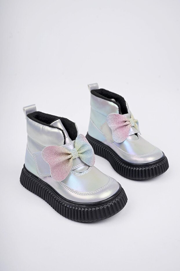 Nixie Gwarantowana antypoślizgowa podeszwa Wygodne dopasowanie Zimowe buty dziecięce z rzepem i kokardą - 2