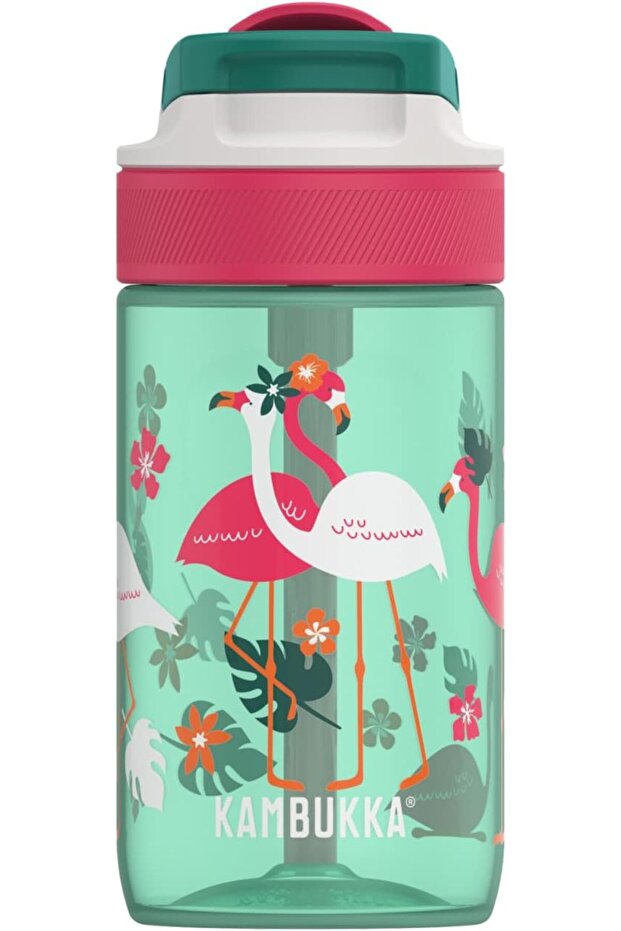 Lagoon Water Bottle with Spout Lid - 400 ML - Pink Flamingo