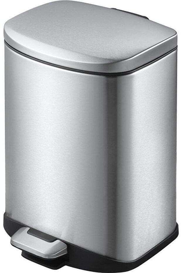 Della Stainless Steel Rectangular Step Waste Bin with Soft Close Lid, 12-Liter