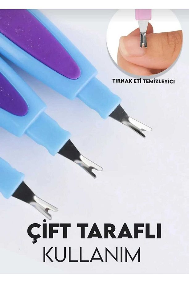 3lü Set 1 Adet Çok Amaçlı Makas + 2'li Kağıt Törpü + Çift Taraflı Tırnak Eti Temizleyicili Törpü - 3