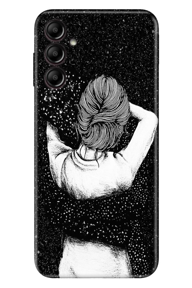 Samsung Galaxy A35 Compatible Case Silicone Patterned Illustrated Cover Black Love