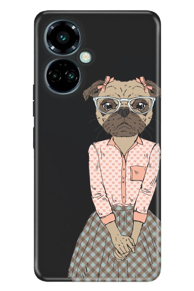 Camon 19 Pro Case Modern Design Silicone Patterned Miss.Pug