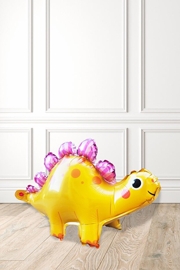 Yellow Dinosaur Foil Balloon, Cute Dinosaur Birthday Balloon