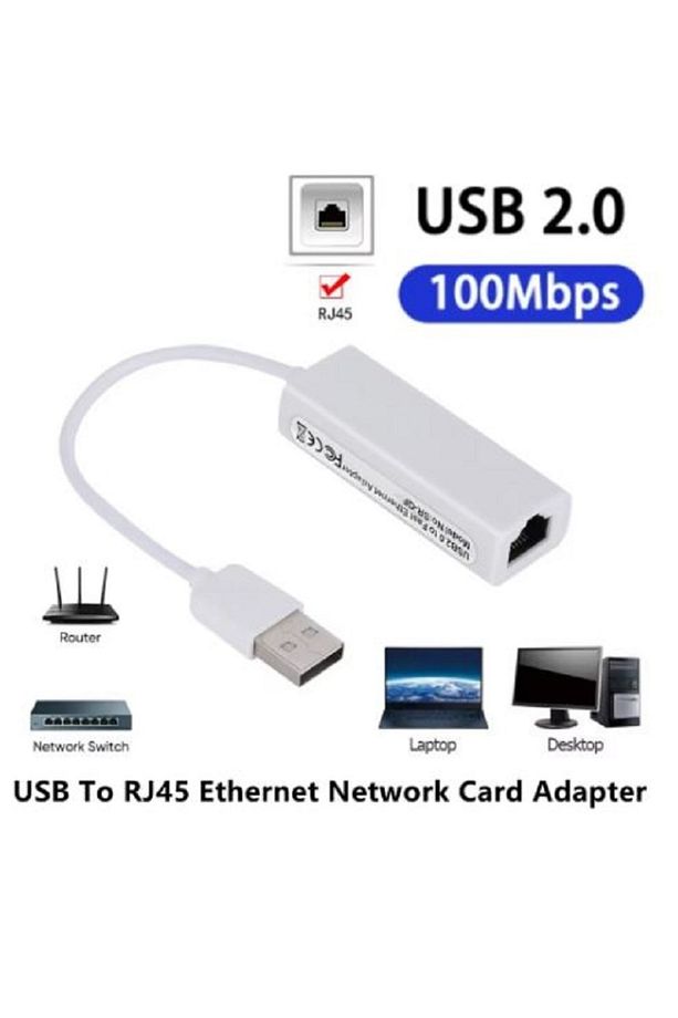 Usb 2.0 Harici Ağ Kartı Usb Ethernet Adaptörü To Rj45 Lan Ethernet 10/100mbps Bilgisayar Pc Çevirici - 1