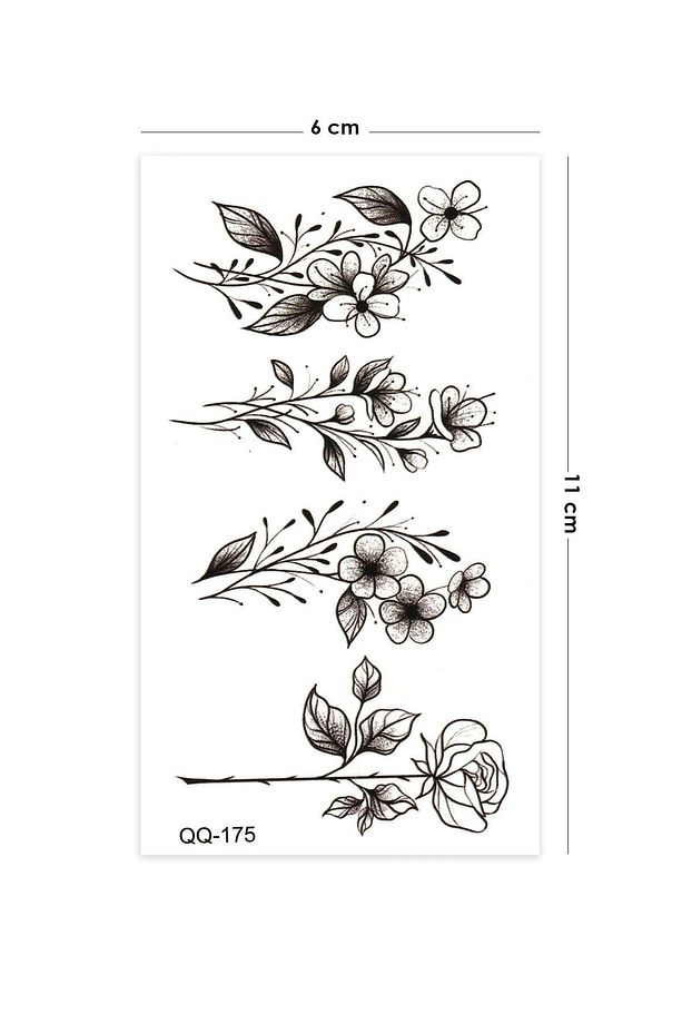 Gerçek Dövme Görünümlü Gül Modelli 3 Boyutlu Tattoo - 3