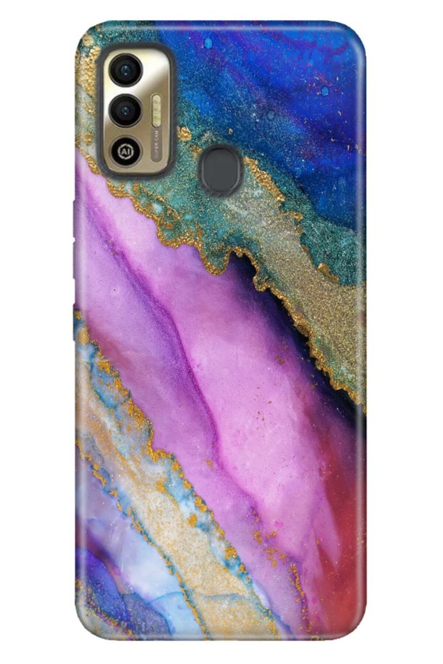 Spark 7t Compatible Case Tioserisi Illustrated Silicone Soho Marble