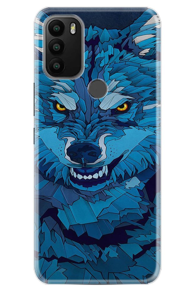 Gm 21 Plus Case 0.4mm Laser Cut Silicone Cover Blue Drawing Wolf