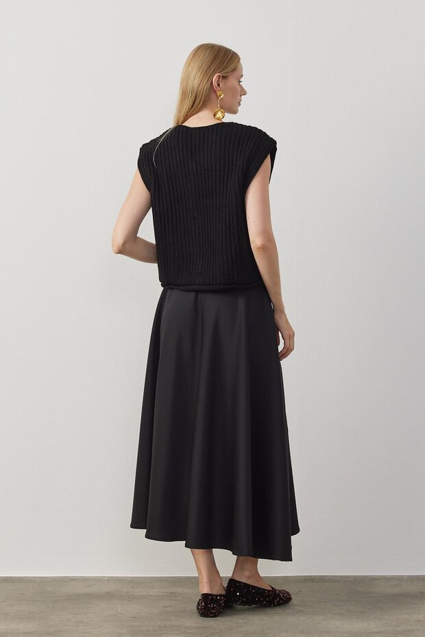 Riley Dore Düğmeli Örme Süveter_ANTRASİT - 3