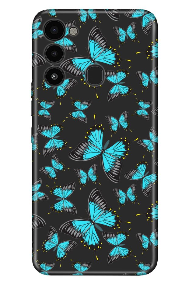 Spark 8C Case Silicone Moderna Patterned Blue Butterfly