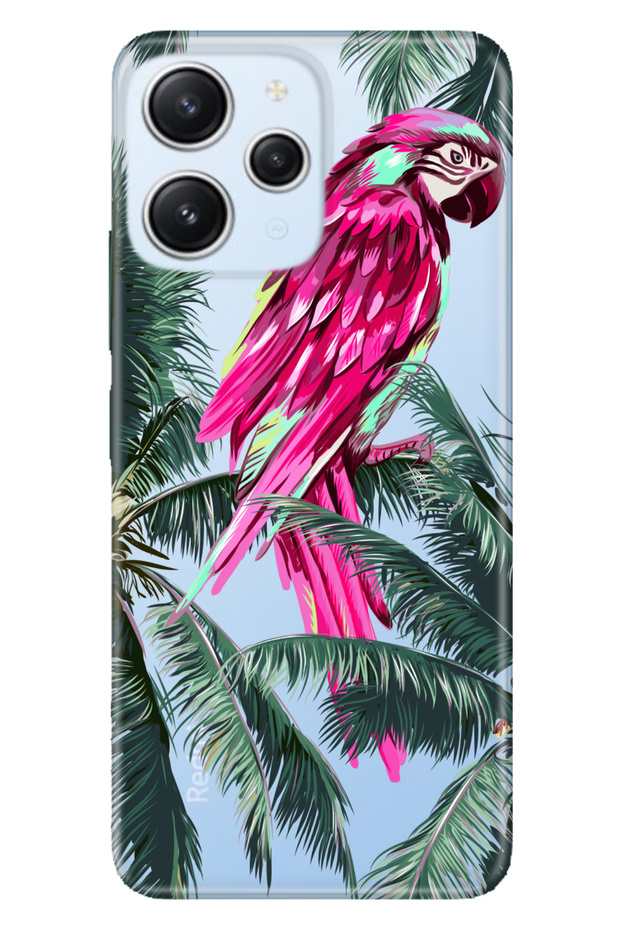 Xiaomi Redmi 12 Case with Camera Protection Silicone Patterned Picture Cover Parrot
