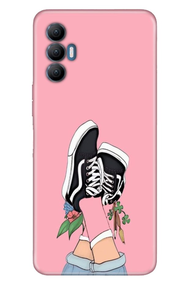 Spark 8 Pro Case Silicone Tioserisi Patterned Illustrated - Pink College