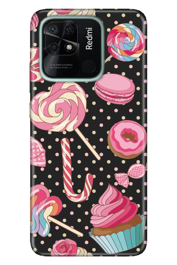 Xiaomi Redmi 10C Case Silicone Tioserisi Patterned Illustrated - Cupcake Donut