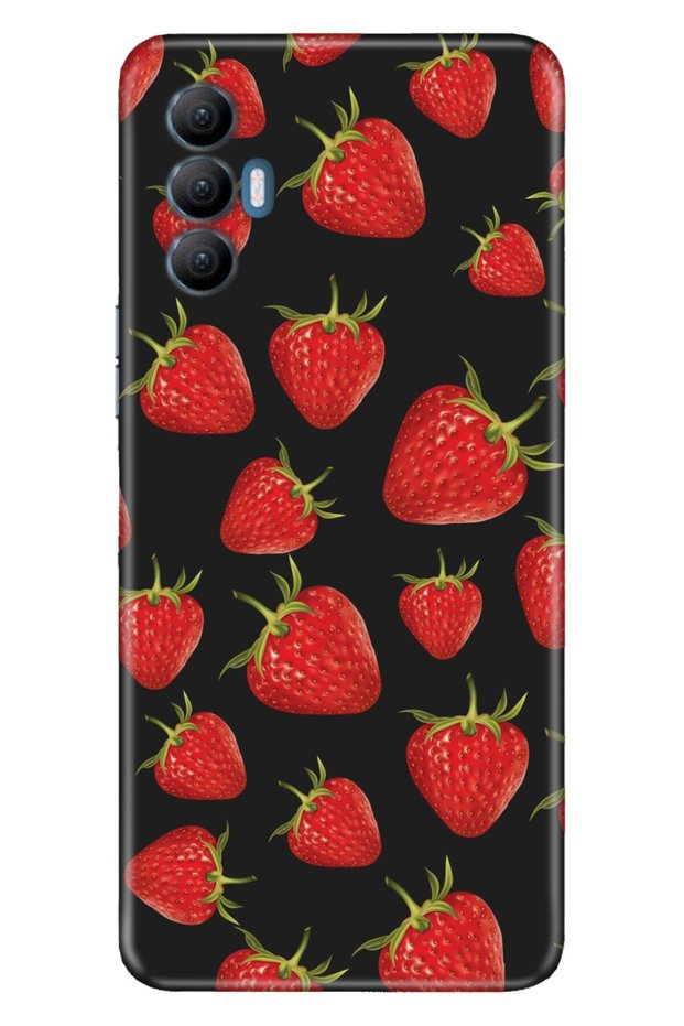 Spark 8 Pro Case Silicone Tioserisi Patterned Illustrated - Strawberry Motif