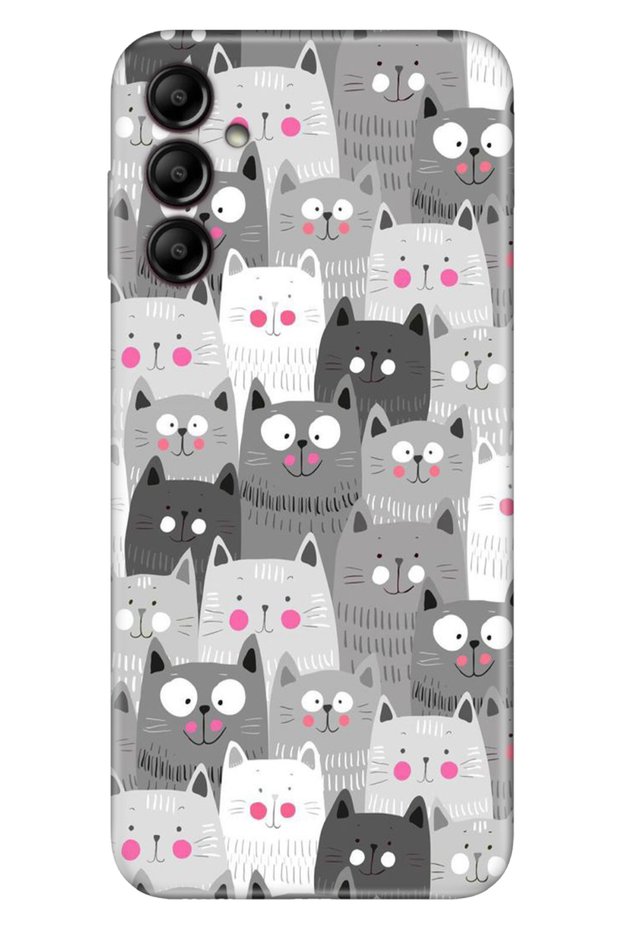 Samsung Galaxy A25 Compatible Case Silicone Patterned Illustrated Cover Cartoon Cats