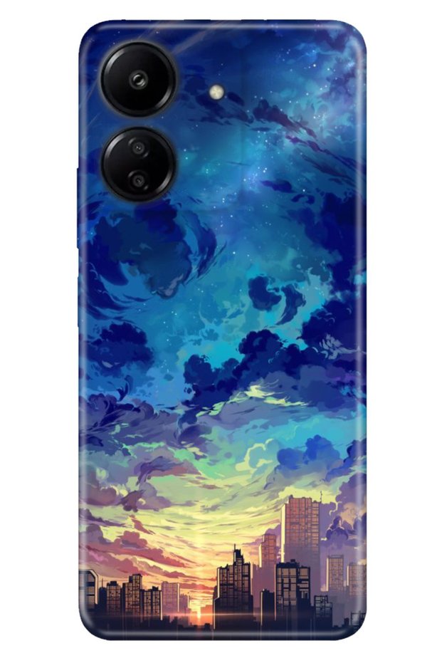 حافظة هاتف Xiaomi Redmi 13c - Poco C65 من السيليكون بنمط Cloud City