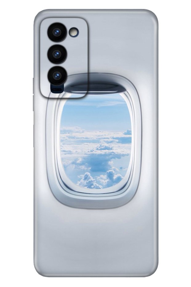 Camon 18 Compatible Case Colored Pictorial Silicone Airplane Window