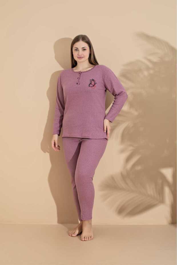 ЗИМОВА ПІЖАМА З ДОВГИМ РУКАВОМ ДЛЯ МАМИ З ШИРОКИМ ОБЛЯГАННЯМ - 1