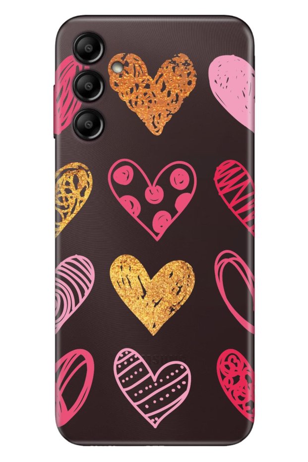 Samsung Galaxy A54 Case Silicone Patterned Illustrated Uv Cover Heart Fashion