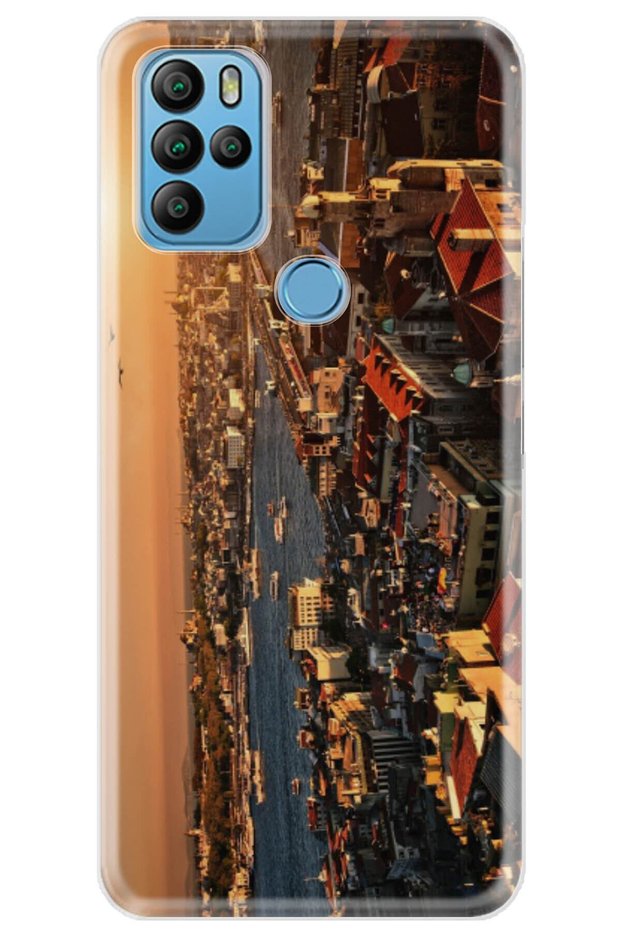 Gm 21 Pro Compatible Case 0.4mm Laser Cut Silicone Cover Sunset Istanbul