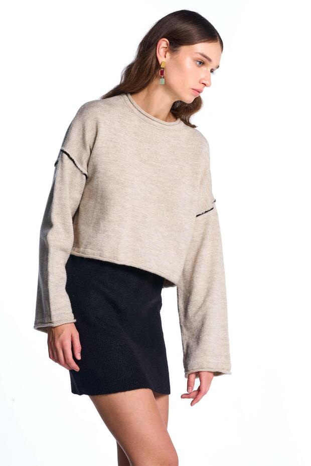 Bej Basic Triko Kazak - 3