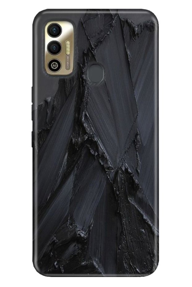 Spark 7t Compatible Case Tioserisi Illustrated Silicone Black Concrete