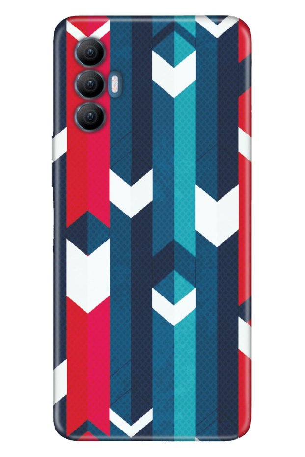 Spark 8 Pro Case Silicone Tioserisi Patterned Illustrated - Blue Stripe