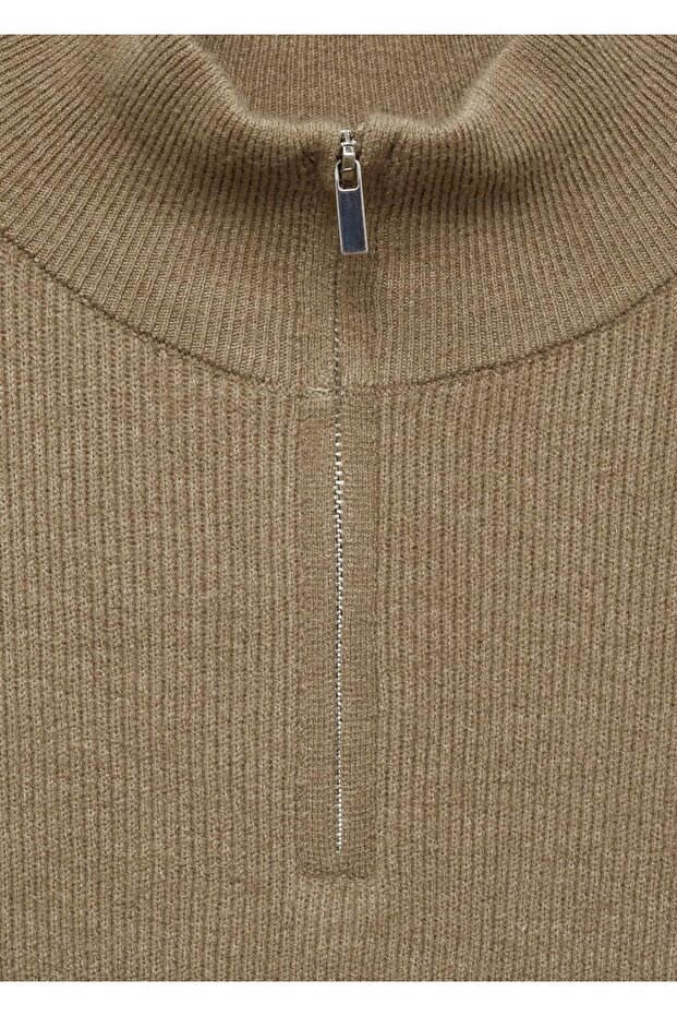 Fermuarlı düğümlü elbise - 8