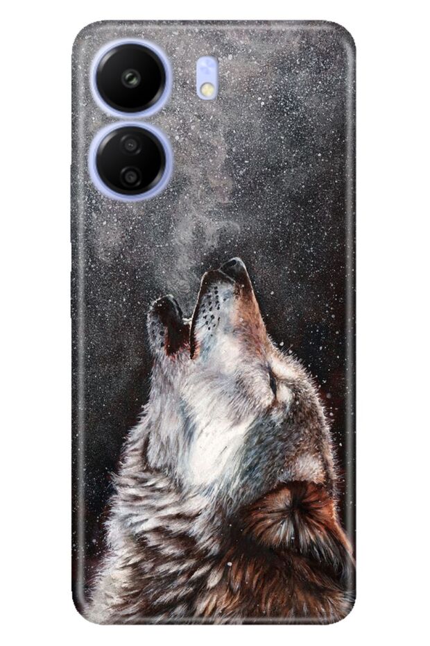 Xiaomi C65 - Redmi 13C Case Pictorial Printed Silicone Wild Wolf