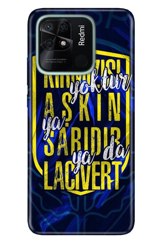 Xiaomi Redmi 10C Case Silicone Tioserisi Patterned Illustrated - Color of Love Yellow Navy Blue