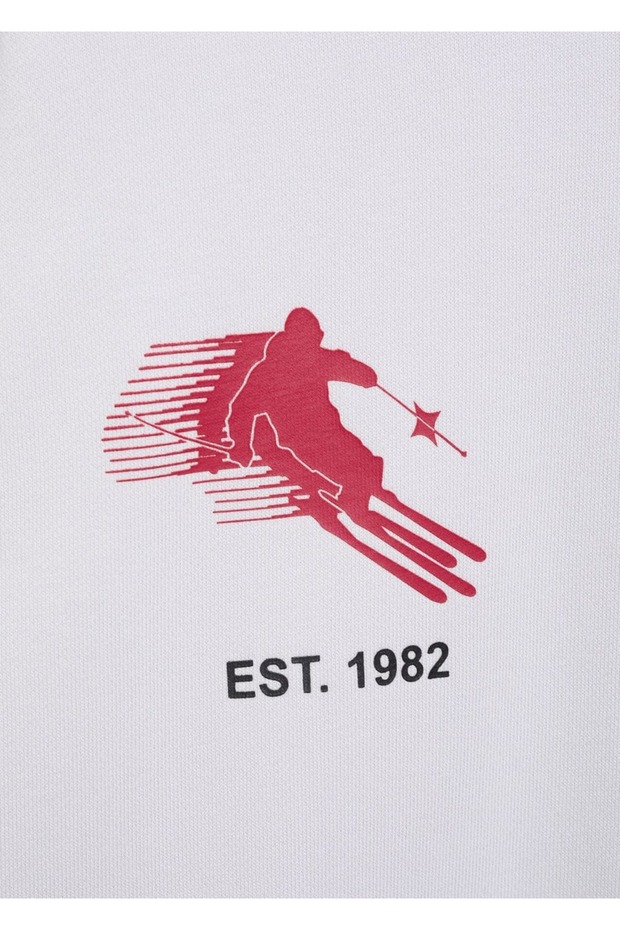 Gemustertes Sweatshirt aus Baumwolle mit Botschaft - 5