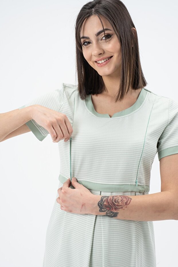 Rochie de maternitate verde menta - 4