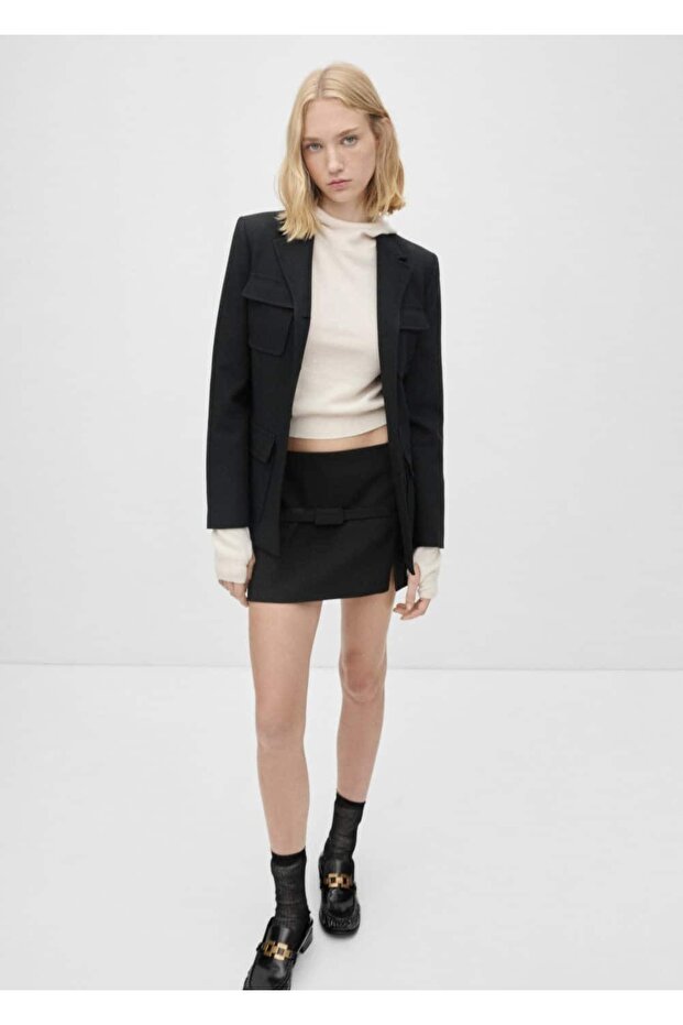 Minirock mit Gürtelschlitz - 2