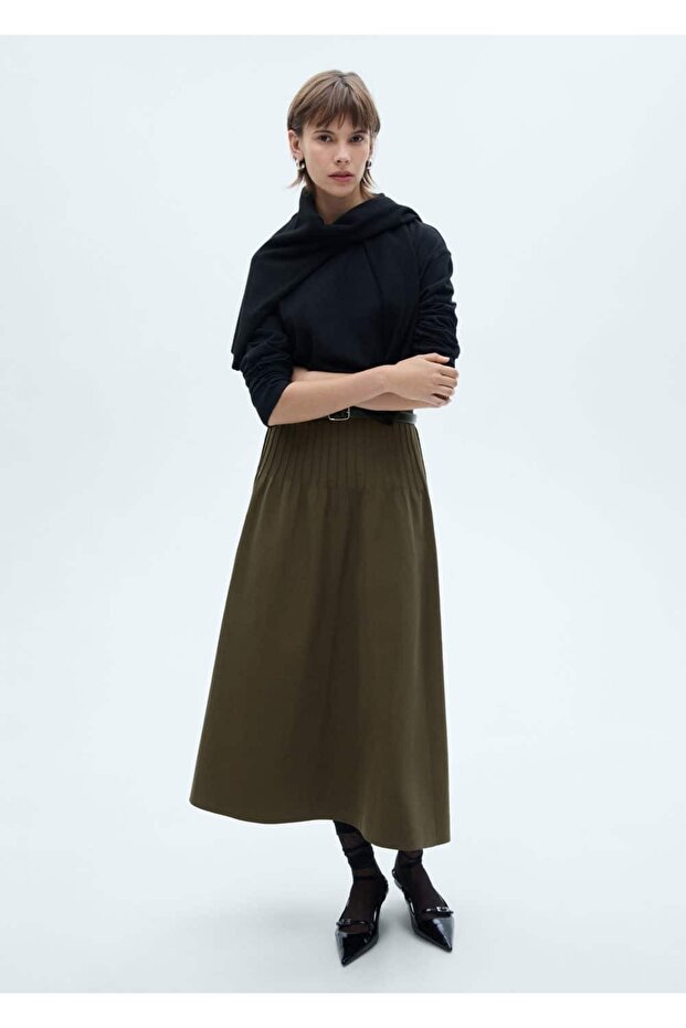 Pens detaylı evaze etek - 2