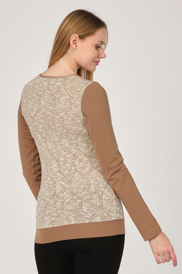 Hamile Desenli Bluz CAMEL - 2