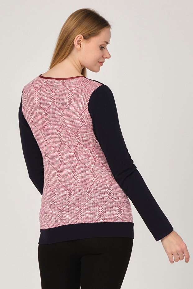 Maternity Patterned Blouse Fuchia - 3