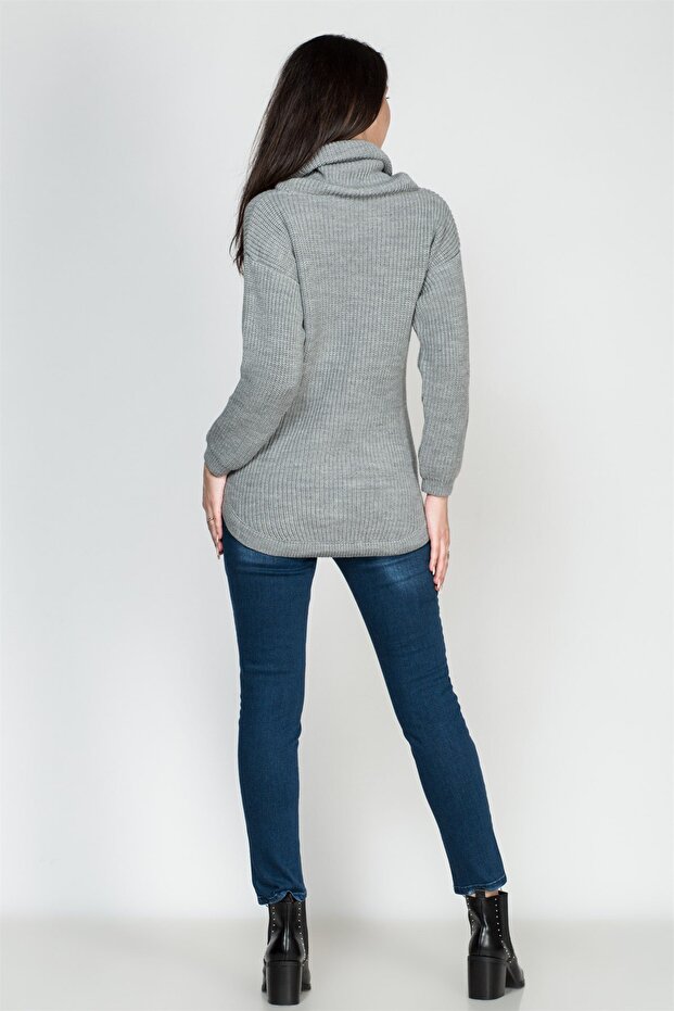 Hamile Triko Kazak Gri - 4